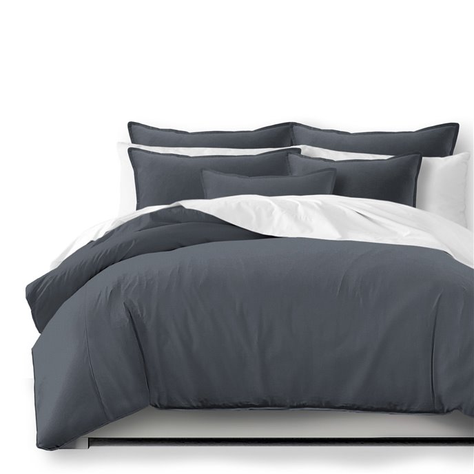 Braxton Gray Duvet Cover and Pillow Sham(s) Set - Size Super Queen Thumbnail