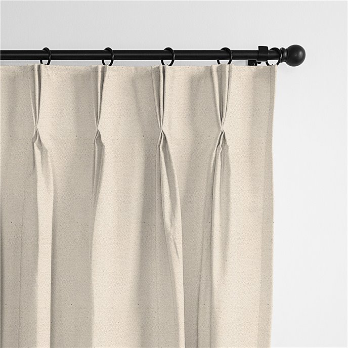 Braxton Natural Pinch Pleat Drapery Panel - Pair - Size 40"x120" Thumbnail