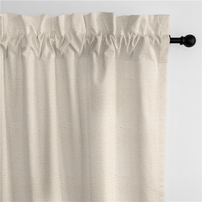 Braxton Natural Pole Top Drapery Panel - Pair - Size 50"x144" Thumbnail