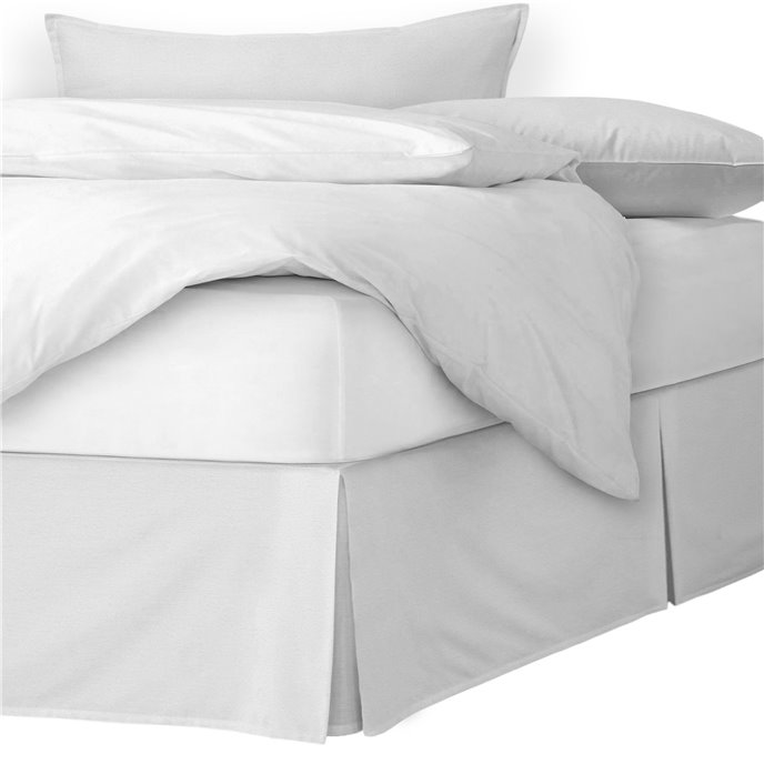 Braxton White Platform Bed Skirt - Size Twin 15" Drop Thumbnail