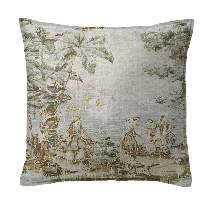 Countryside Natural/Aqua Decorative Pillow - Size 20" Square Thumbnail