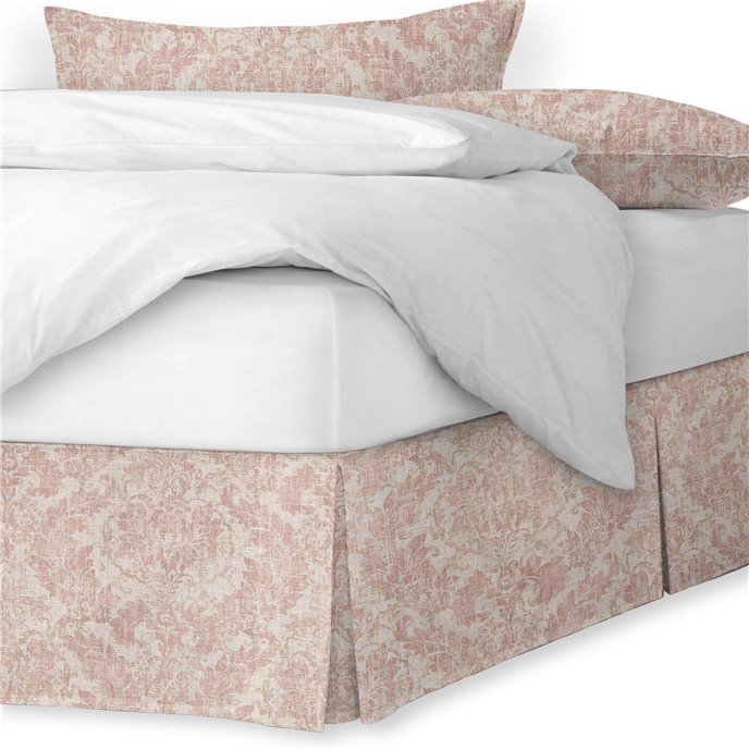 Damaskus Linen Blush Platform Bed Skirt - Size King 15" Drop Thumbnail