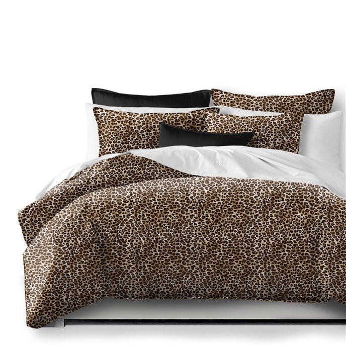 Jolene Animal Print Black Duvet Cover and Pillow Sham(s) Set - Size Super Queen Thumbnail