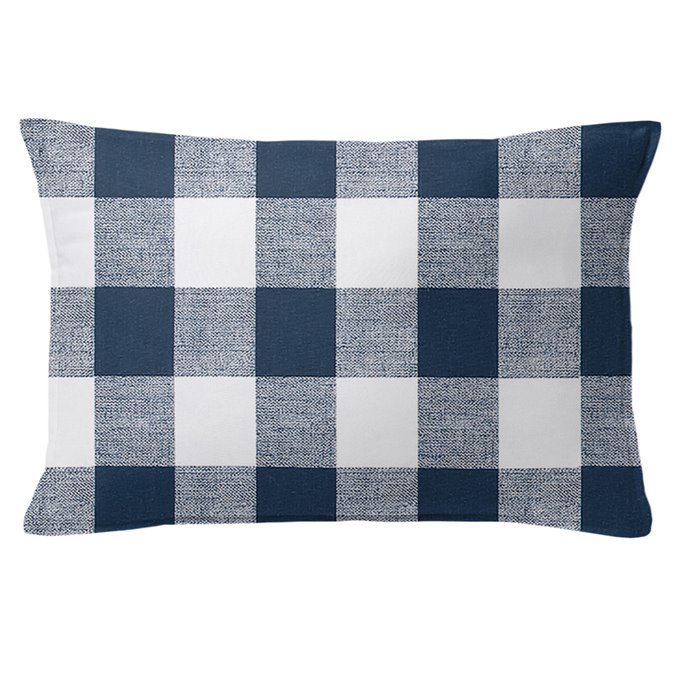 Lumberjack Check Indigo/White Decorative Pillow - Size 14"x20" Rectangle Thumbnail