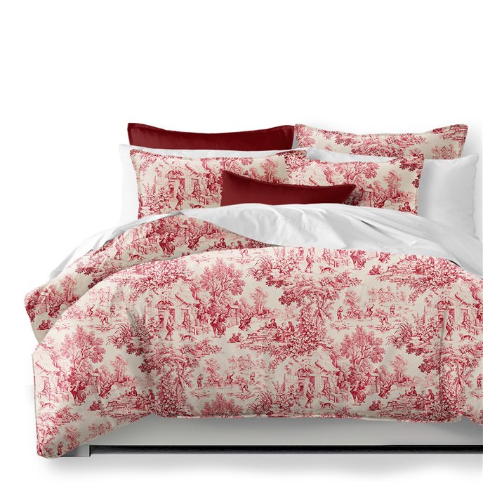 Maison Toile Red Duvet Cover and Pillow Sham(s) Set - Size Full Thumbnail