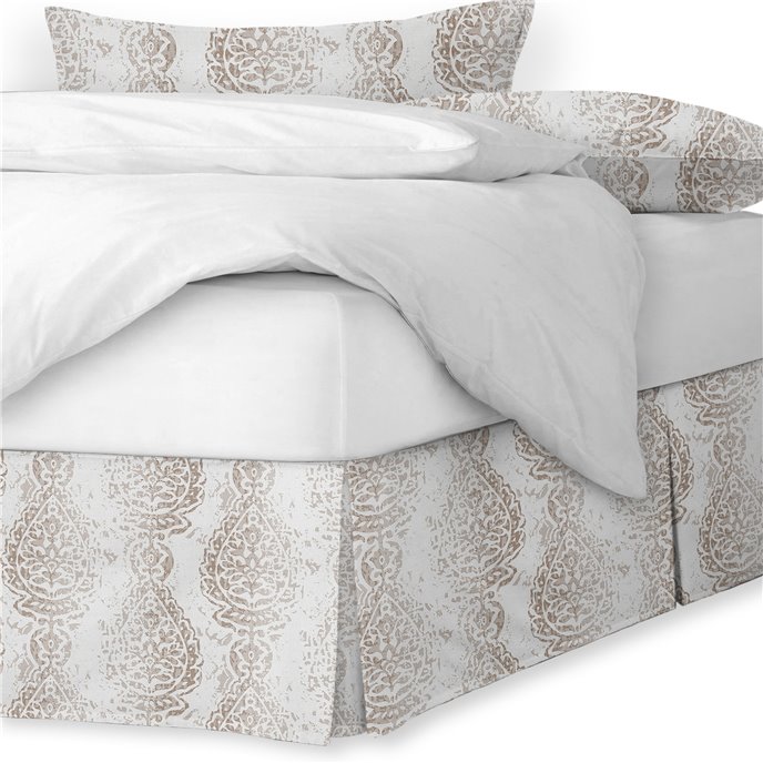 Taylor's Pick Ecru Platform Bed Skirt - Size Queen 15" Drop Thumbnail