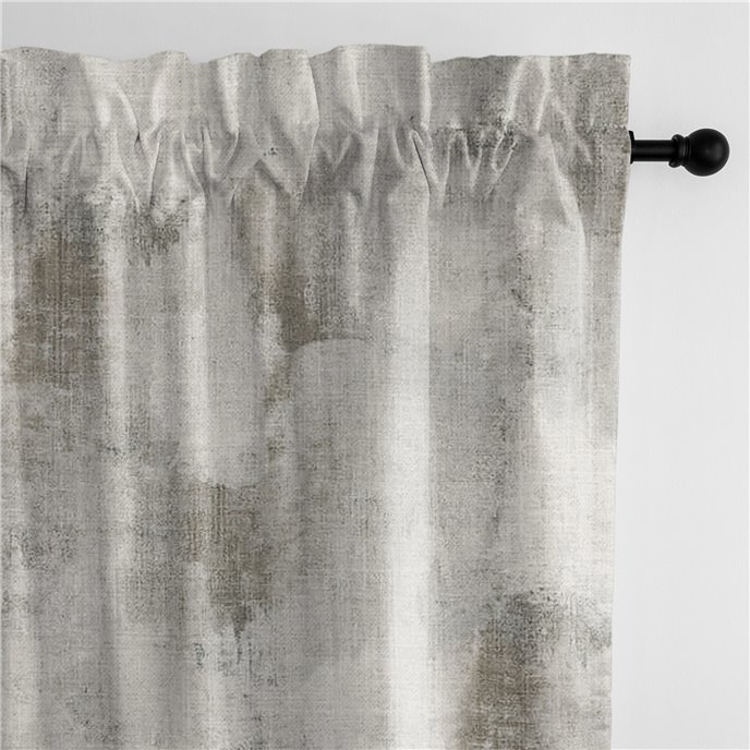 Thiago Linen Taupe  Pole Top Drapery Panel - Pair - Size 50"x84" Thumbnail