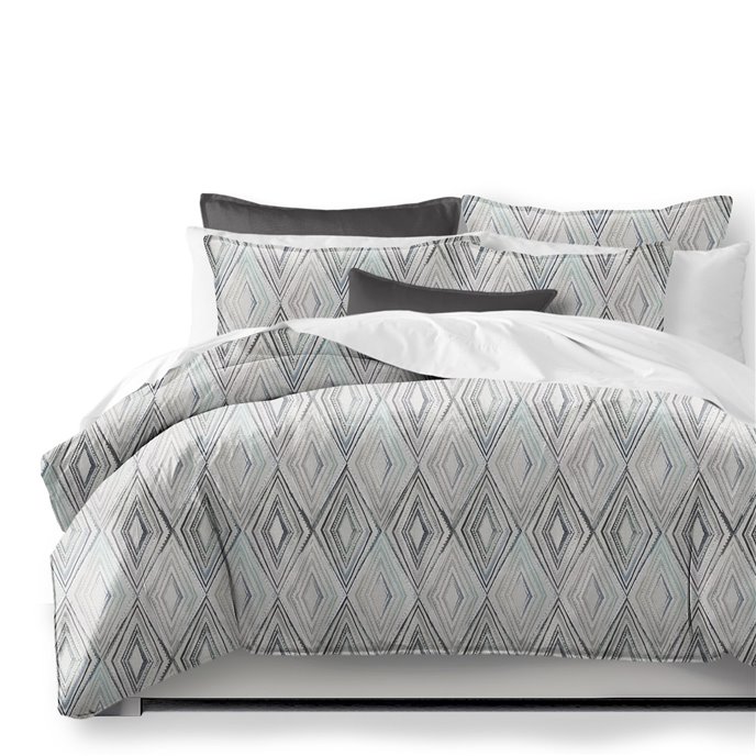 Sloane Seabreeze/Ivory Coverlet and Pillow Sham(s) Set - Size Full Thumbnail