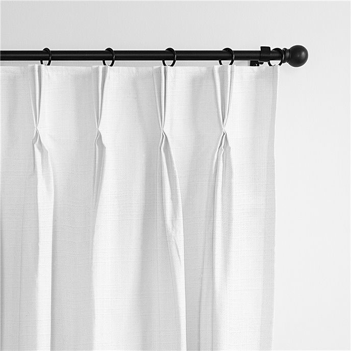 Ancebridge Bright White Pinch Pleat Drapery Panel - Pair - Size 40"x132" Thumbnail