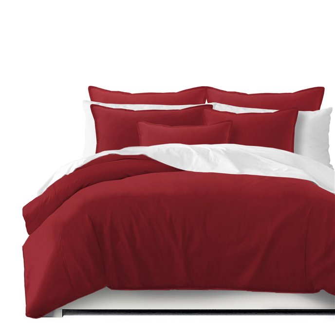 Braxton Red Comforter and Pillow Sham(s) Set - Size Queen Thumbnail