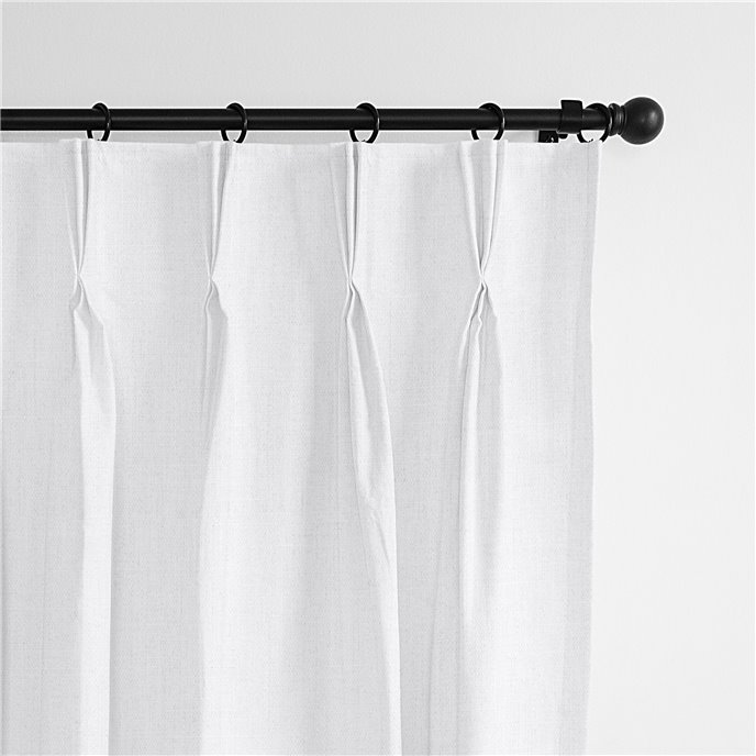 Sutton White Pinch Pleat Drapery Panel - Pair - Size 40"x120" Thumbnail