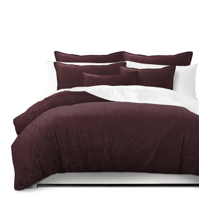 Juno Velvet Bordeaux Coverlet and Pillow Sham(s) Set - Size Super Queen Thumbnail