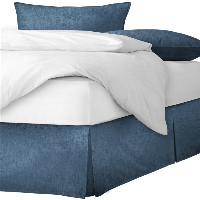 Juno Velvet Bluebell Platform Bed Skirt - Size King 15" Drop Thumbnail