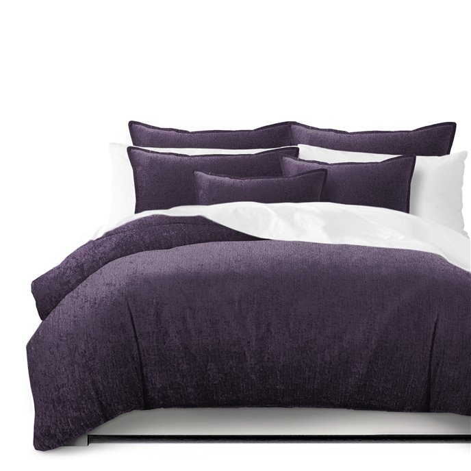 Juno Velvet Eggplant Duvet Cover and Pillow Sham(s) Set - Size Queen Thumbnail