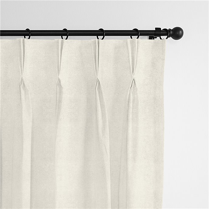 Vanessa Ivory Pinch Pleat Drapery Panel - Pair - Size 20"x120" Thumbnail