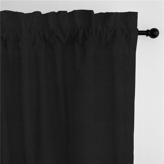 Vanessa Black Pole Top Drapery Panel - Pair - Size 50"x96" Thumbnail