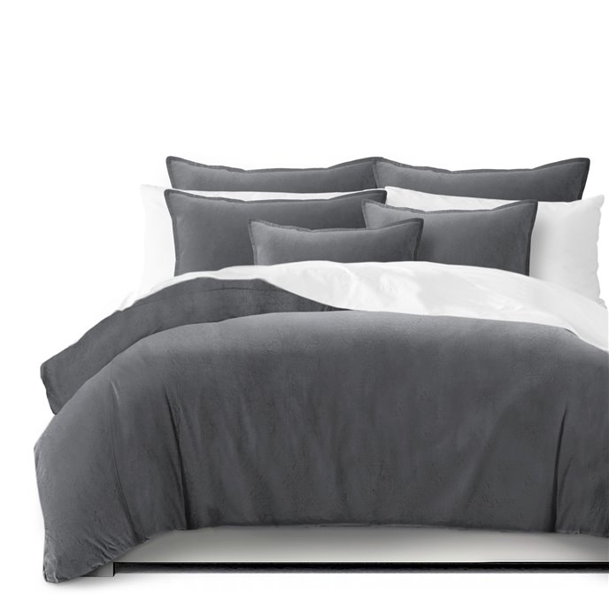 Vanessa Charcoal Duvet Cover and Pillow Sham(s) Set - Size Full Thumbnail