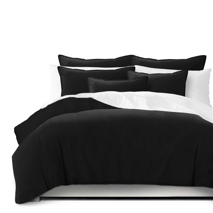 Vanessa Black Duvet Cover and Pillow Sham(s) Set - Size Full Thumbnail