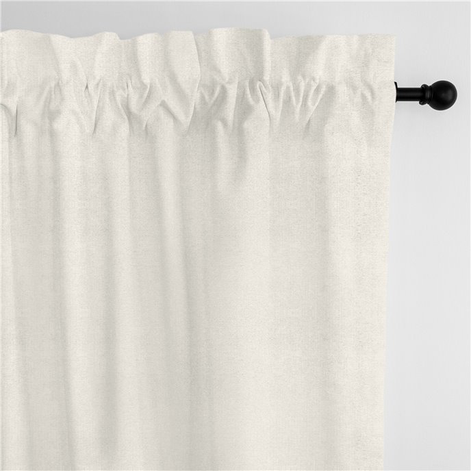Vanessa Ivory Pole Top Drapery Panel - Pair - Size 50"x120" Thumbnail