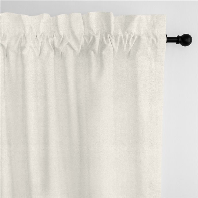 Vanessa Ivory Pole Top Drapery Panel - Pair - Size 50"x132" Thumbnail