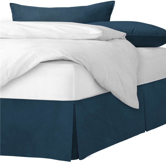 Vanessa Navy Platform Bed Skirt - Size King 18" Drop Thumbnail