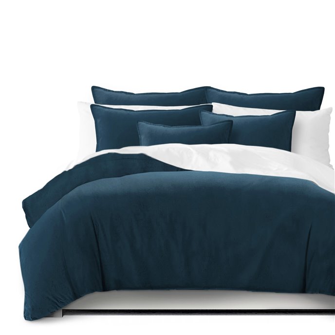 Vanessa Navy Duvet Cover and Pillow Sham(s) Set - Size Super Queen Thumbnail