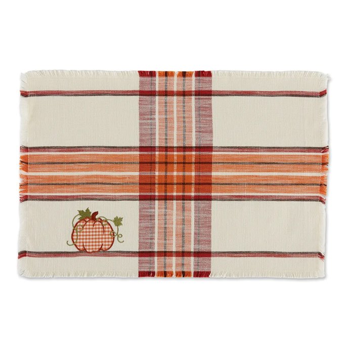 Pumpkin Spice Plaid Embellished Placemat Thumbnail