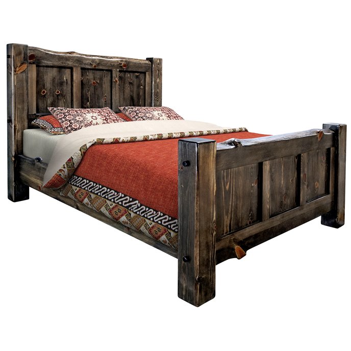 Big Sky Live Edge Panel Bed Size California King - Jacobean Stain & Clear Lacquer Finish Thumbnail