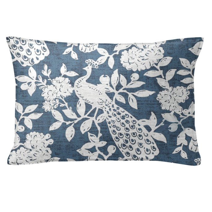 Lark Navy 14X20" Oblong Decor Pillow w/ Feather Insert Thumbnail