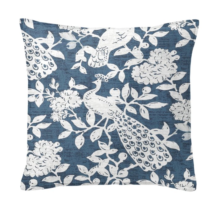 Lark Navy 20" SQ Decor Pillow w/ Feather Insert Thumbnail