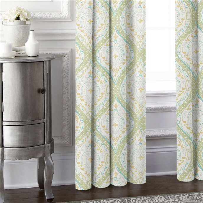 Cressida Green Tea Pinch Pleat Drapery Single Panel - Size (20" W x 108" L) Thumbnail