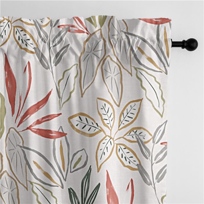 Fall Foliage Beige Pole Top Drapery Single Panel - Size (50" W x 84" L) Thumbnail