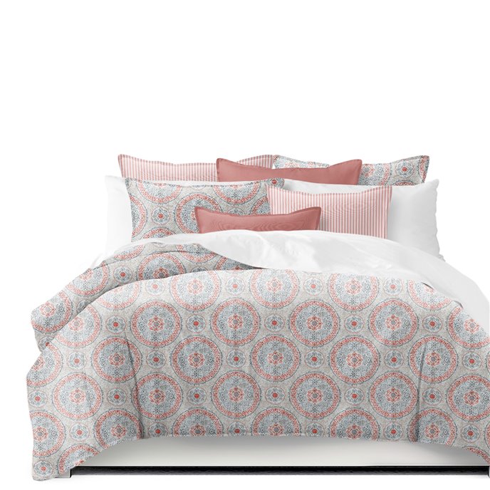 Zayla Coral Queen Duvet Cover & 2 Shams Set Thumbnail