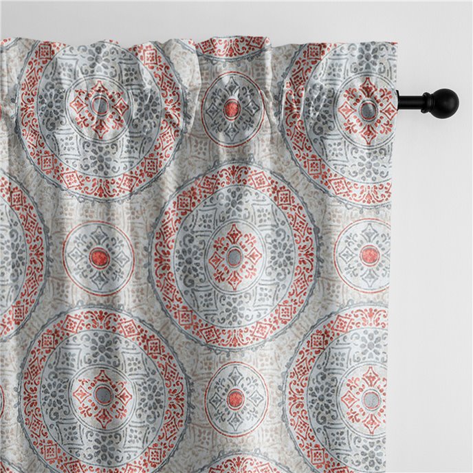 Zayla Coral Pole Top Drapery Single Panel - Size (50" W x 96" L) Thumbnail