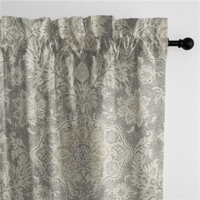 Osha Taupe/Beige Pole Top Drapery Single Panel - Size (50" W x 132" L) Thumbnail