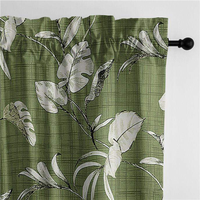 Tropez Green Pole Top Drapery Single Panel - Size (50" W x 84" L) Thumbnail