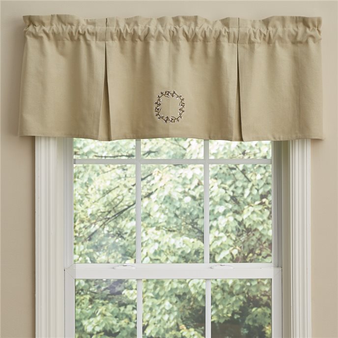 Cotton Wreath Lined Pleat Valance 45X15 Thumbnail