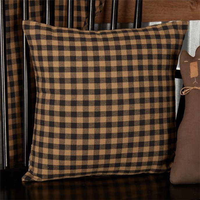 Black Check Pillow Cover Fabric 16x16 Thumbnail