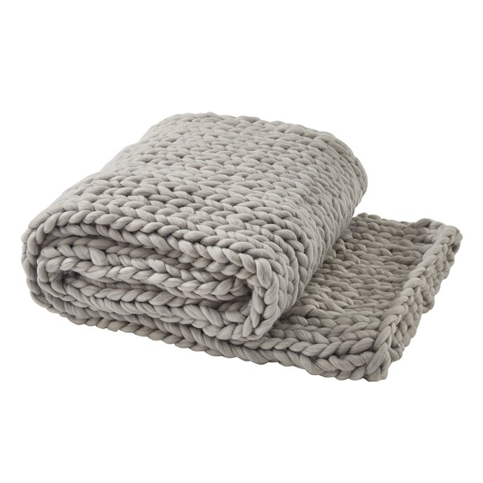 Chunky Knit Throw - Fog Thumbnail