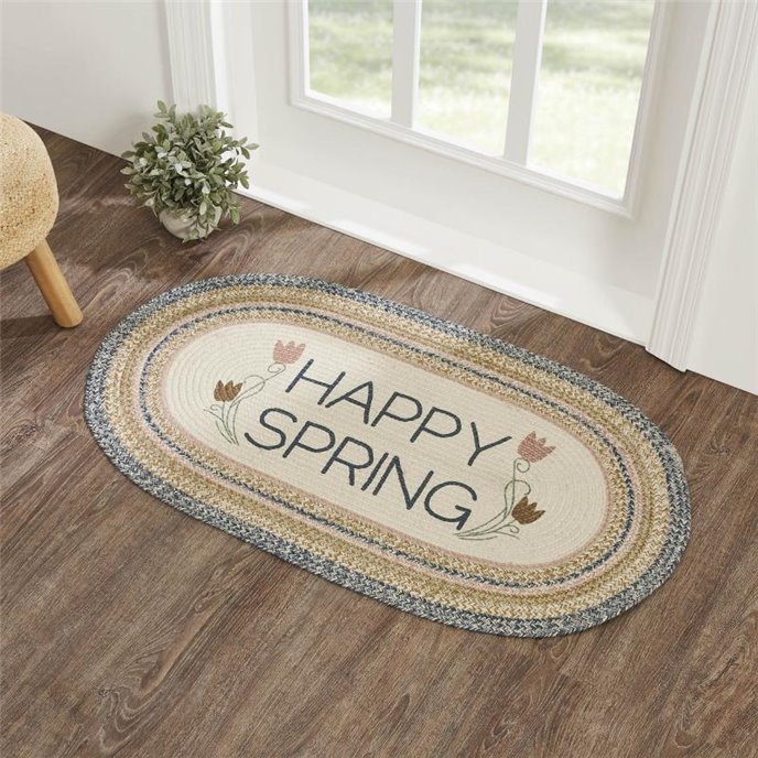 Kaila Happy Spring Jute Rug Oval w/ Pad 27x48 Thumbnail