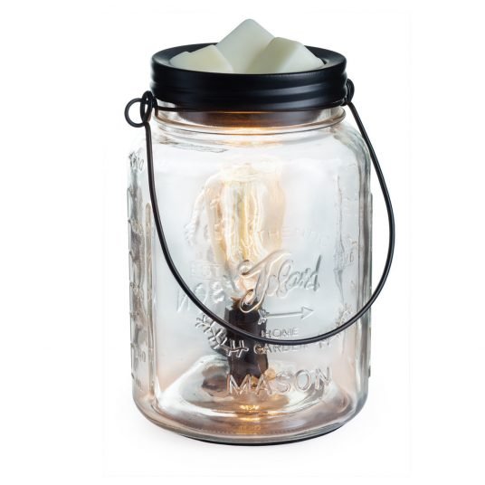 Glass Mason Jar Illumination Wax Melt Warmer with Vintage Style Bulb Thumbnail