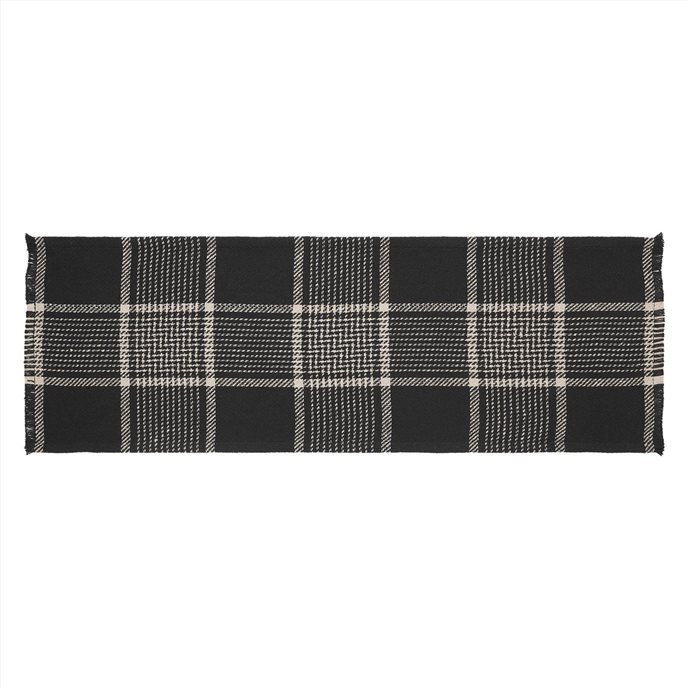 Eston Black Tan Plaid Runner 12x36 Thumbnail