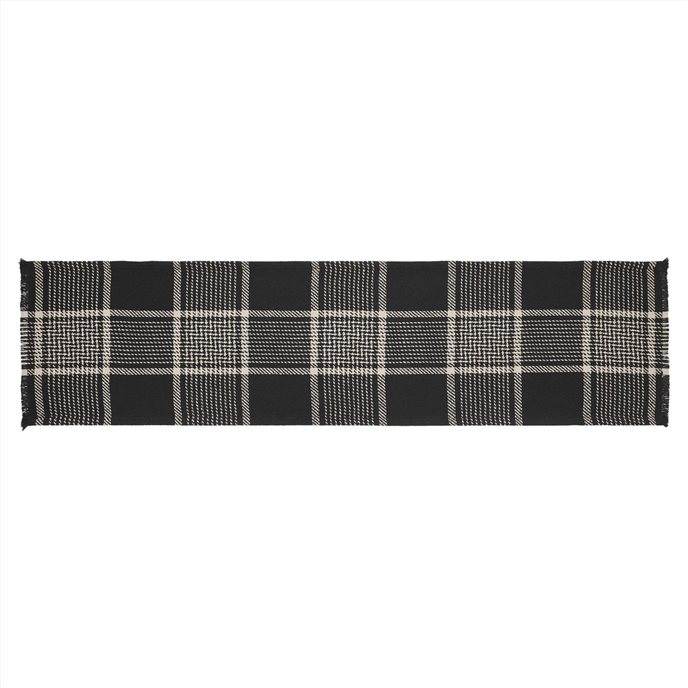 Eston Black Tan Plaid Runner 12x48 Thumbnail