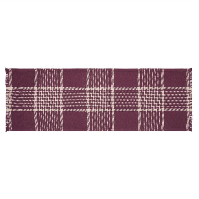 Eston Burgundy Tan Plaid Runner 12x36 Thumbnail