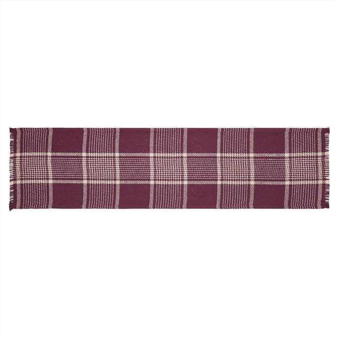 Eston Burgundy Tan Plaid Runner 12x48 Thumbnail