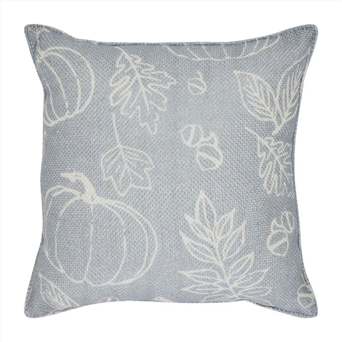 Silhouette Pumpkin Grey Pillow 14x14 Thumbnail