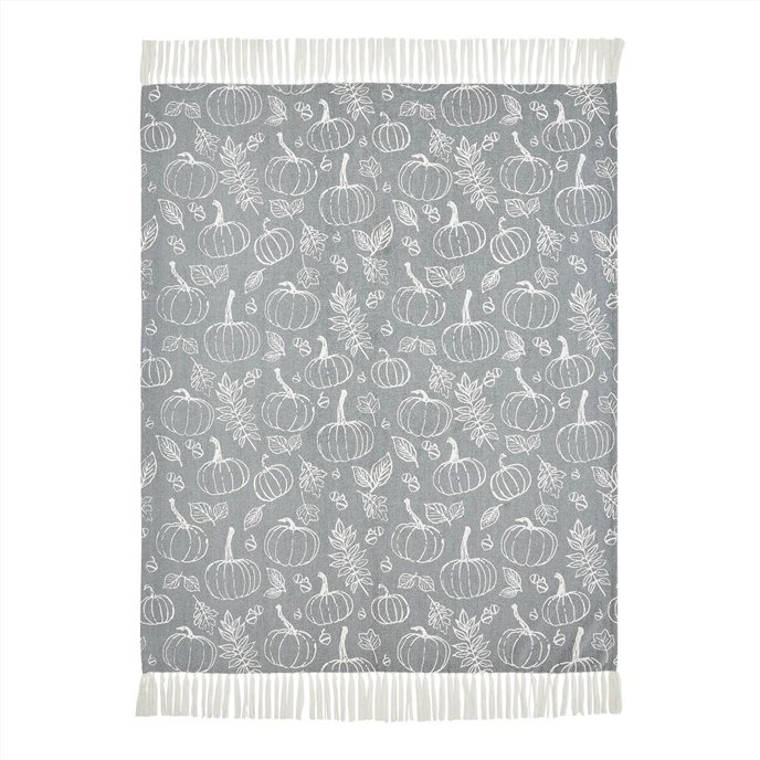 Silhouette Pumpkin Grey Throw 50x60 Thumbnail