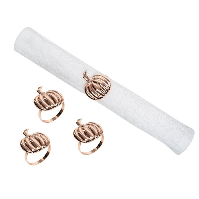 Copper Pumpkin Napkin Rings- Set of 4 Thumbnail