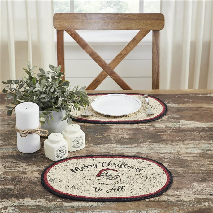 Jolly Ole Santa Jute Oval Placemat 10x15 Thumbnail