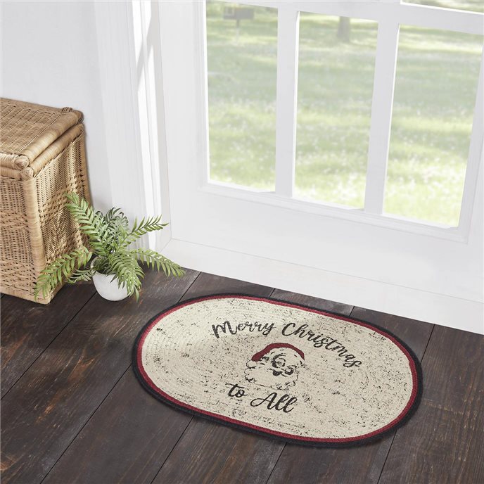 Jolly Ole Santa Jute Rug Oval 20x30 Thumbnail